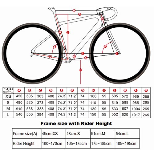 LJHBC Marco de Bicicleta Conjunto de cuadro de carretera de fibra de carbono Ligero Cuadro de carreras de carretera de escalada de colinas 700C Con horquilla + tubo de sillín Manillar integrado de fib