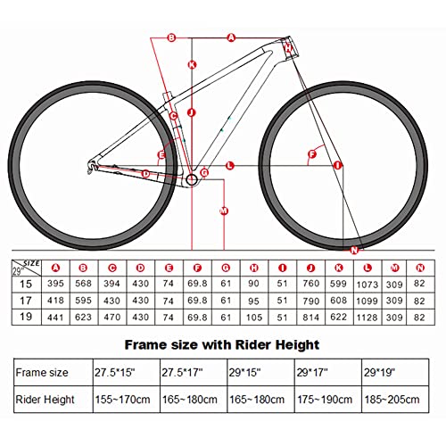 LJHBC Marco de Bicicleta Cuadro de Bicicleta de montaña Eje de Barril 148 Material de Fibra de Carbono Clase Todoterreno XC 29ER(Size:29x17in)