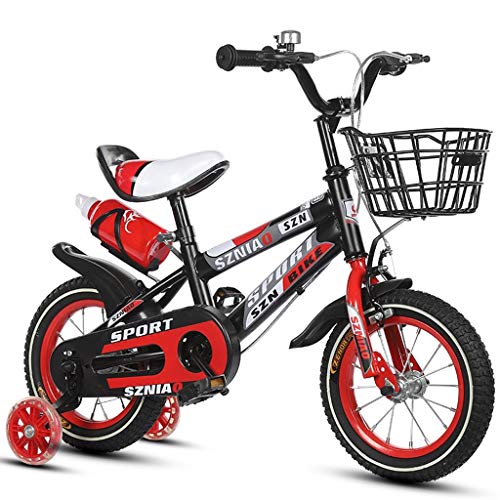 LKAIBIN Bicicleta de campo para niños de 18 pulgadas para niños y mujeres de 6 a 9 años de edad, marco de acero de alto carbono, naranja/azul/rojo bicicleta para niños (color: rojo)