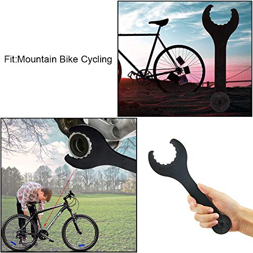 Llave Eje Pedalier Para Bicicleta, Llave de bicicleta Llaves Para Desmontar Pedalier, Llave Pedalier Hollowtech Con Adaptador De Plastico, Utensilio Para Instalar Y Desmontar El Eje Pedalier - Negro