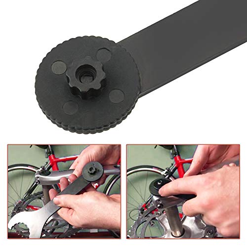 Llave Eje Pedalier Para Bicicleta, Llave de bicicleta Llaves Para Desmontar Pedalier, Llave Pedalier Hollowtech Con Adaptador De Plastico, Utensilio Para Instalar Y Desmontar El Eje Pedalier - Negro