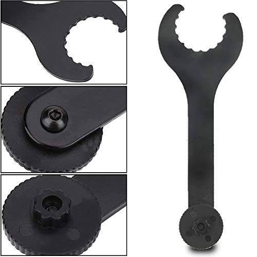 Llave Eje Pedalier Para Bicicleta, Llave de bicicleta Llaves Para Desmontar Pedalier, Llave Pedalier Hollowtech Con Adaptador De Plastico, Utensilio Para Instalar Y Desmontar El Eje Pedalier - Negro