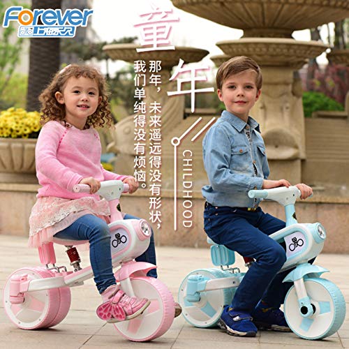 LLCX El Carro de bebé de los niños de Tres Ruedas de Bicicletas Bicicletas Hombres Y Mujeres con Descuento de niños de 1-5 años,Azul