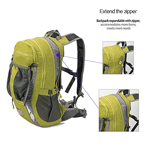 Local Lion Mochila 20L de Ciclismo Montaña Senderismo Macutos Trekking Camping al Aire Libre Nylon con Cubierta de Lluvia para Hombres y Mujeres