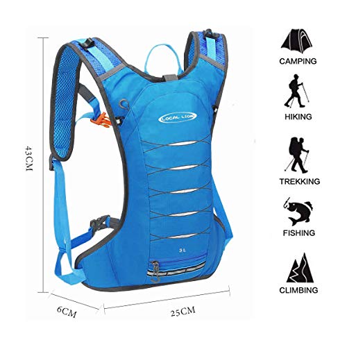 Local Lion Mochila de Ciclismo 3L Ligera para Hidratación Trail Running Deportes al Aire Libre