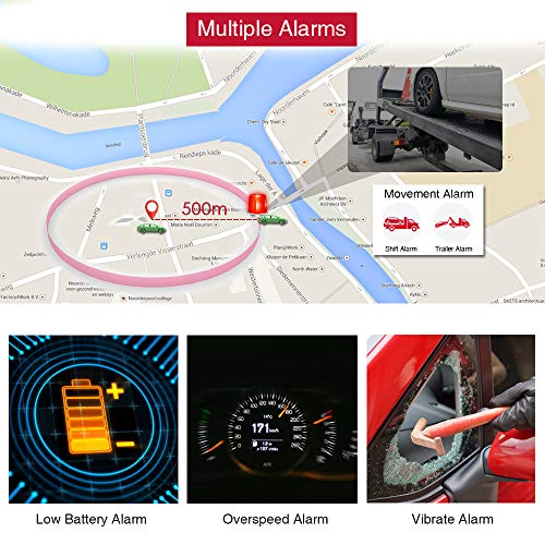 Localizador GPS para Coche, 150 días Standby GPS Tracker 10000mAh Impermeable Seguimiento en Tiempo Real Fuerte Imán Rastreador GPS con App/Web TK905B