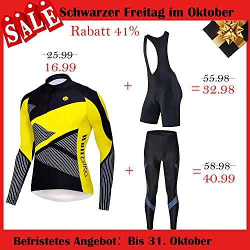 logas Maillot de ciclismo para hombre, de manga larga, transpirable, cómodo, para ciclismo