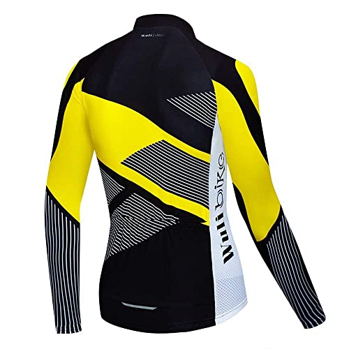 logas Maillot de ciclismo para hombre, de manga larga, transpirable, cómodo, para ciclismo