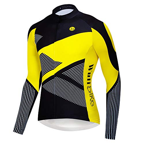 logas Maillot de ciclismo para hombre, de manga larga, transpirable, cómodo, para ciclismo