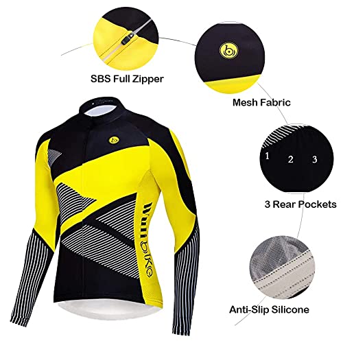 logas Maillot de ciclismo para hombre, de manga larga, transpirable, cómodo, para ciclismo