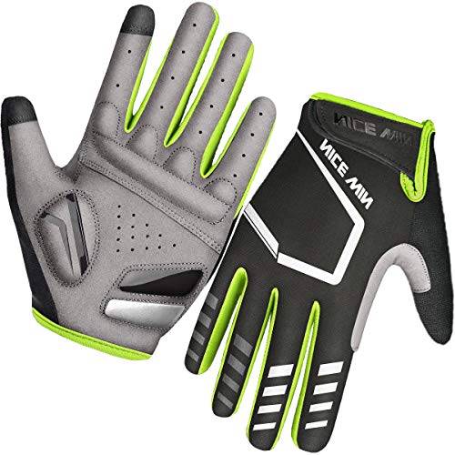 LOHOTEK Guantes de Ciclismo Motocicleta Bicicleta Montaña-Acolchados Bicicleta de Carretera de Hombres Mujeres Antideslizante Pantalla Táctil (Amarillo, S)