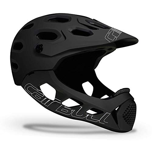 LOO LA Casco de Bicicleta de Barbilla Protectora extraíble, Casco de Seguridad, Ligero, Transpirable, para Deportes al Aire Libre, Unisex Adulto, 19 respiraderos,Negro