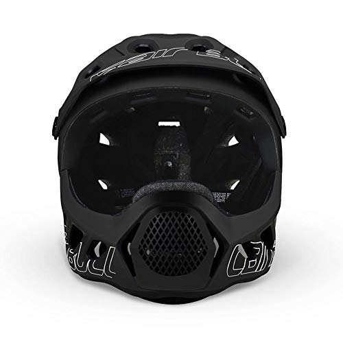 LOO LA Casco de Bicicleta de Barbilla Protectora extraíble, Casco de Seguridad, Ligero, Transpirable, para Deportes al Aire Libre, Unisex Adulto, 19 respiraderos,Negro