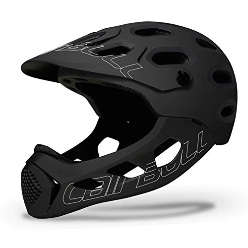 LOO LA Casco de Bicicleta de Barbilla Protectora extraíble, Casco de Seguridad, Ligero, Transpirable, para Deportes al Aire Libre, Unisex Adulto, 19 respiraderos,Negro