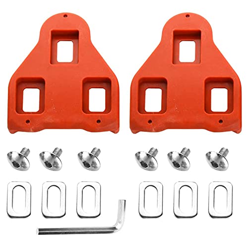 Look Delta Piezas de Bicicleta para Pedales, Set bloccascarpe Delta, Calas para Pedales Compatible con Peloton Look Delta (9 ° de Angular Freedom) Calas Ciclismo Velo (Red,1-Pack)