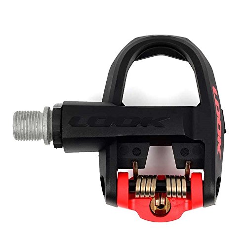 LOOK Pedales Carretera Keo Classic 3 Negro/Rojo (Par De 2 Unidades) + Cala para con Tornillos Keo-Grip Gris (Juego)
