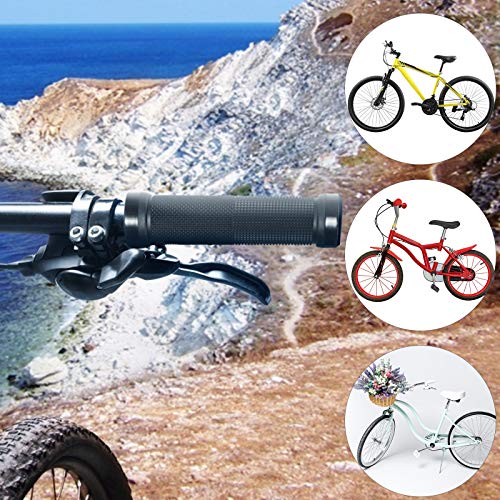 LOPOTIN 4pcs Puños para Bicicleta Negros Manillar Repuesto Vendaje Pedales Antideslizante Accesorio Bici Componento para Bicicleta Montaña Carretera Plegables BMX MTB Manillar 3.5cm* 13cm Unisex.