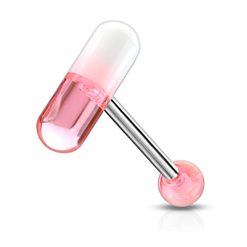 Lovepiercing - Juego de 7 Piercings para lengua, diseño de píldora