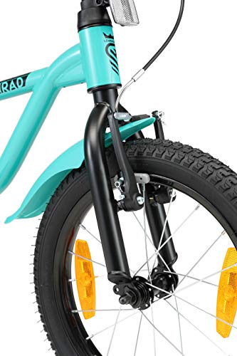 LÖWENRAD Bicicleta Infantil para niños y niñas a Partir de 4-5 años | Bici 16" Pulgadas con Frenos | Turquesa