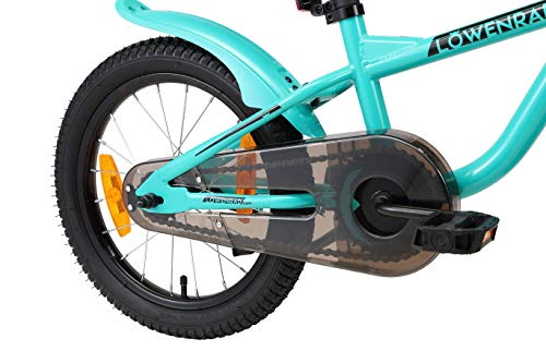 LÖWENRAD Bicicleta Infantil para niños y niñas a Partir de 4-5 años | Bici 16" Pulgadas con Frenos | Turquesa