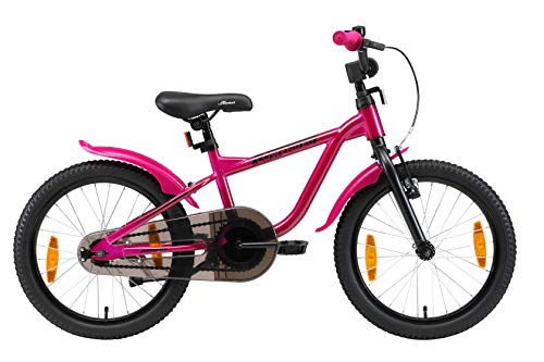 LÖWENRAD Bicicleta Infantil para niños y niñas a Partir de 5 años | Bici 18" Pulgadas con Frenos | Berry