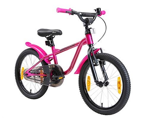 LÖWENRAD Bicicleta Infantil para niños y niñas a Partir de 5 años | Bici 18" Pulgadas con Frenos | Berry