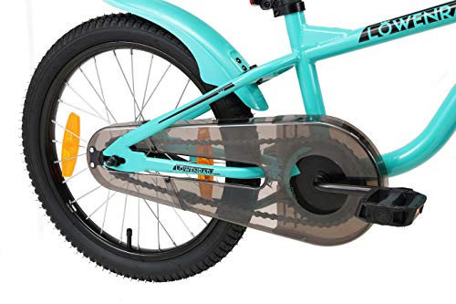 LÖWENRAD Bicicleta Infantil para niños y niñas a Partir de 5 años | Bici 18" Pulgadas con Frenos | Turquesa