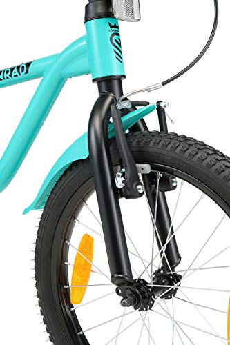 LÖWENRAD Bicicleta Infantil para niños y niñas a Partir de 5 años | Bici 18" Pulgadas con Frenos | Turquesa