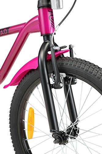 LÖWENRAD Bicicleta Infantil para niños y niñas a Partir de 6 años | Bici 20" Pulgadas con Frenos | Berry