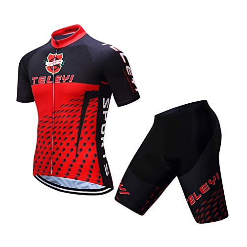 Lozse Maillots de Ciclismo Hombres,Desgaste de la Bici de los Hombres Desgaste de la Bici de MTB Desgaste de la Bici Desgaste de la Bicicleta Transpirable de Secado rápido Rojo/Negro