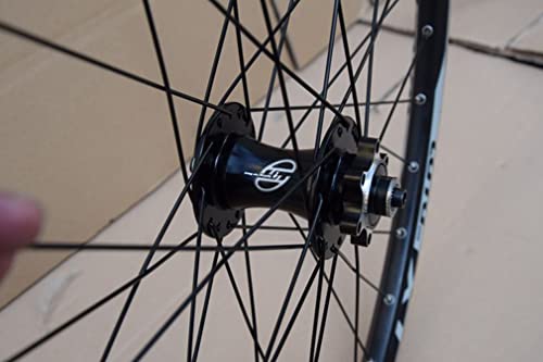 LSRRYD Bicicleta Montaña Disco Freno Ruedas Juego 26/27.5/29 Pulgadas MTB Rueda Liberación Rápida 32H Llanta Buje para 7/8/9/10/11/12 Velocidad 2015g (Color : Black hub, Size : 29 Inch)