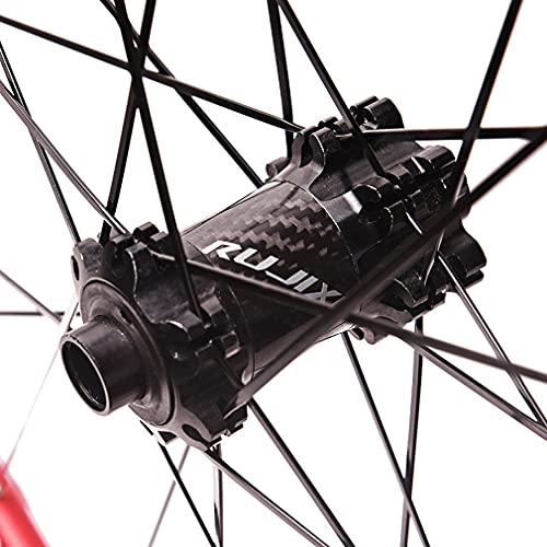 LSRRYD Ciclismo Ruedas 26 27,5 29 Juego Ruedas MTB Juego Ruedas Bicicleta Casete 7 8 9 10 11 Velocidades Ruedas Freno Disco Llantas Bicicleta Montaña Eje Pasante Buje Fibra Carbono 1590g