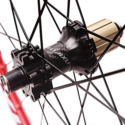 LSRRYD Ciclismo Ruedas 26 27,5 29 Juego Ruedas MTB Juego Ruedas Bicicleta Casete 7 8 9 10 11 Velocidades Ruedas Freno Disco Llantas Bicicleta Montaña Eje Pasante Buje Fibra Carbono 1590g