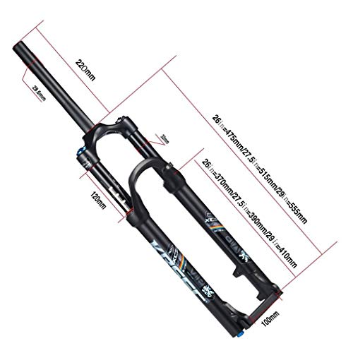 LSRRYD Horquilla para Bicicleta Horquilla suspensión Bicicleta 26 27.5 29 Pulgadas Bicicleta montaña MTB Horquilla Aire Bloqueo Manual Freno Disco Carrera 120mm 1-1/8" (Color : Green, Size : 29inch)