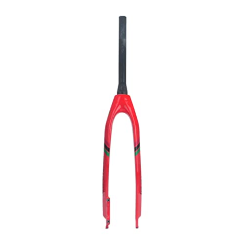 LSRRYD MTB Horquilla Rígida 26/27.5/29 Pulgadas Carbon Fibre Horquilla De Bicicleta De Montaña Freno De Disco 9mm QR 1-1/2 540g (Color : Red, Size : 29er)