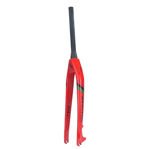 LSRRYD MTB Horquilla Rígida 26/27.5/29 Pulgadas Carbon Fibre Horquilla De Bicicleta De Montaña Freno De Disco 9mm QR 1-1/2 540g (Color : Red, Size : 29er)