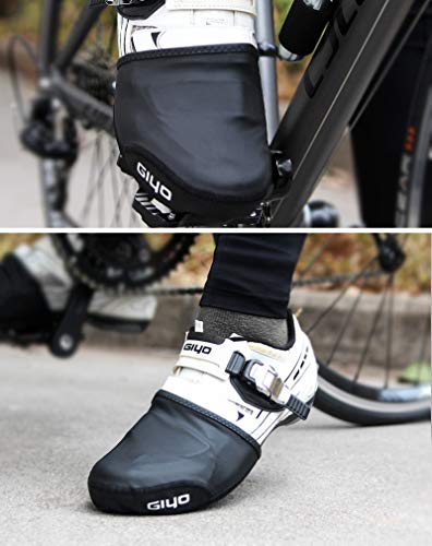 LTDD Cubrezapatillas de Bicicleta Material Resistente Al Viento Y Al Desgaste Puntera Corta Protector Térmico para Zapatos de Bicicleta (Negro)