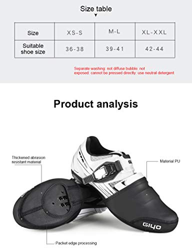 LTDD Cubrezapatillas de Bicicleta Material Resistente Al Viento Y Al Desgaste Puntera Corta Protector Térmico para Zapatos de Bicicleta (Negro)