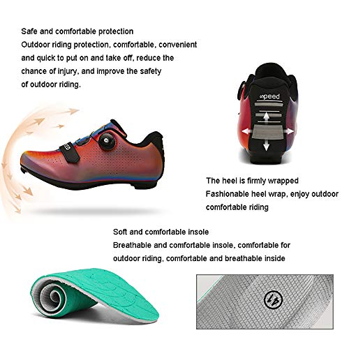 LU-Model Zapatillas de Ciclismo Elite SPD MTB para Hombres Mujeres Ideales para Bicicletas de montaña, Ciclismo de Ciclo XC en incluidos Colorful red-40