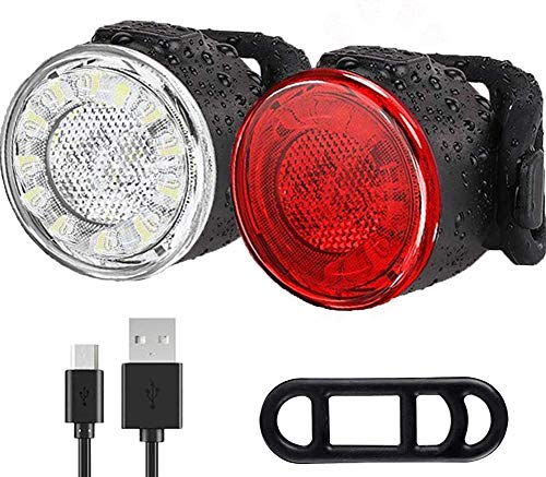 Luces Bicicleta,Recargable por USB Luz Bicicleta, 6 Modos de Brillo-Fácil de Instalar y Quitar,Niño, Niña y Adulto Luz Bicicleta .Adecuado para Cualquier Bicicleta, Mochila, Casco.