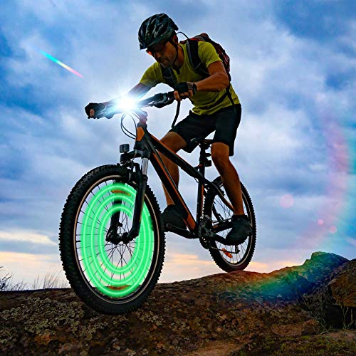 Luces de Rueda de Bicicleta Luces de Radios de Bicicleta Ciclismo LED Impermeable Luces Rueda Bicicleta Colores Luz Radio Llanta 3 Colores con Baterias Incluidas para Seguridad (6 Piezas)