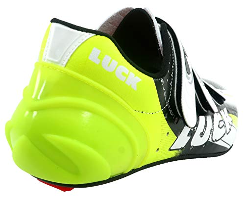 LUCK EVO Zapatillas de Ciclismo Carretera, Unisex Adulto, Amarillo, 44 EU