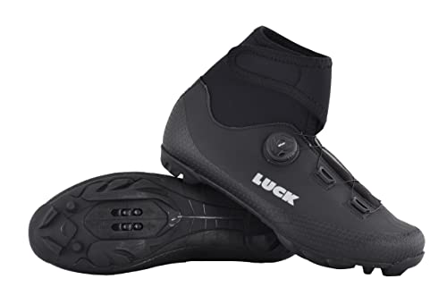 LUCK Fenix | Zapatillas MTB de Invierno para Hombre y Mujer | Botas Invierno de Ciclismo BTT (Negro, Numeric_43)