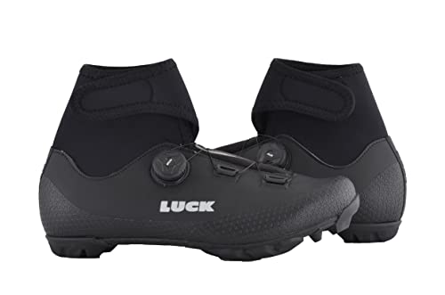 LUCK Fenix | Zapatillas MTB de Invierno para Hombre y Mujer | Botas Invierno de Ciclismo BTT (Negro, Numeric_43)