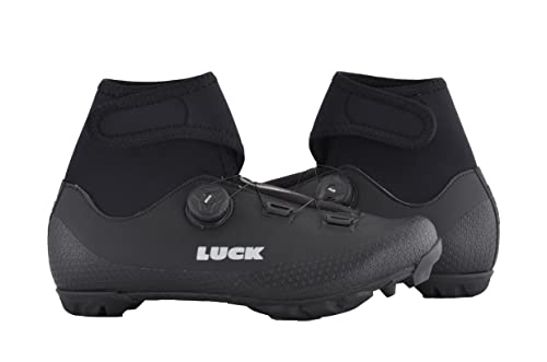 LUCK Fenix | Zapatillas MTB de Invierno para Hombre y Mujer | Botas Invierno de Ciclismo BTT (Negro, Numeric_45)