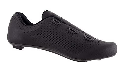 LUCK Perseo | Zapatillas Ciclismo Carretera para Hombre y Mujer | Suela de Carbono | Doble Cierre Rotativo | Zapatillas para Bicicleta de Carretera (42, Negro)