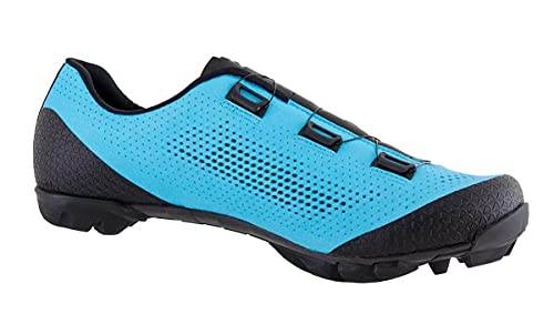 LUCK Poseidon | Zapatillas MTB para Hombre y Mujer | Suela de Carbono | Doble Cierre Rotativo | Zapatillas para Bicicleta de Montaña (39, Azul)