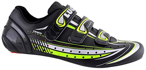 LUCK Zapatilla de Ciclismo Mega, para Carretera, con Suela de Carbono y Triple Tira de Velcro. (41 EU)