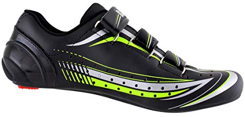 LUCK Zapatilla de Ciclismo Mega, para Carretera, con Suela de Carbono y Triple Tira de Velcro. (41 EU)