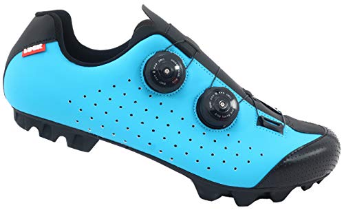 LUCK Zapatilla de Ciclismo MTB Eros con Doble Cierre rotativo de Alta precisión. (37 EU, Azul)